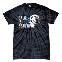 Bald Is Beautiful 4th Of July Independence Day Bald Eagle Tie-Dye T-Shirt