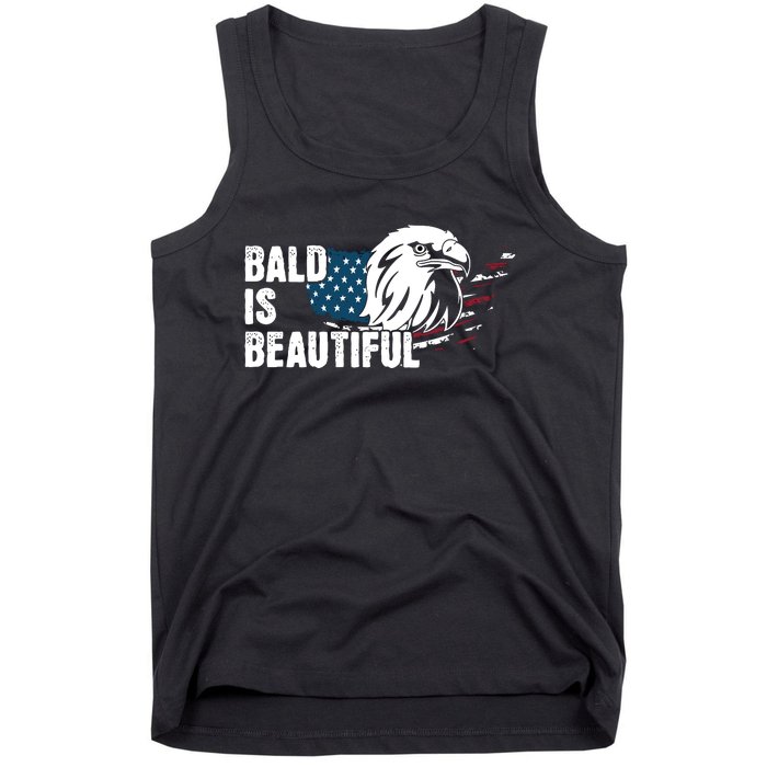 Bald Is Beautiful 4th Of July Independence Day Bald Eagle Tank Top