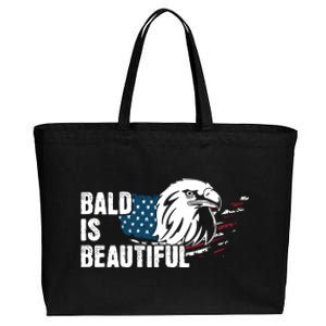 Bald Is Beautiful 4th Of July Independence Day Bald Eagle Cotton Canvas Jumbo Tote