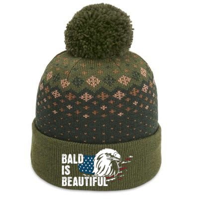 Bald Is Beautiful 4th Of July Independence Day Bald Eagle The Baniff Cuffed Pom Beanie