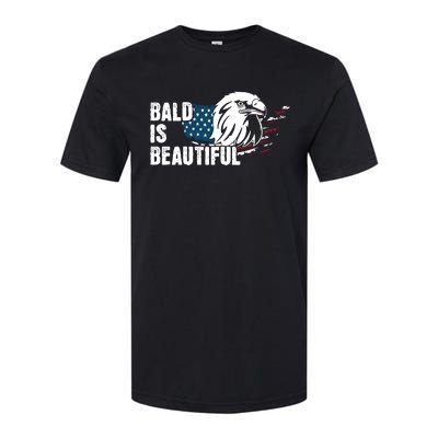 Bald Is Beautiful 4th Of July Independence Day Bald Eagle Softstyle CVC T-Shirt