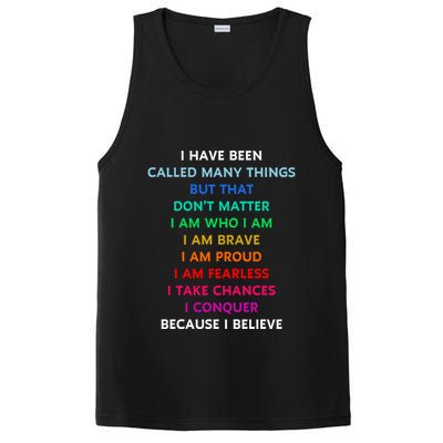 Because I Believe In Me Rainbow Mantra PosiCharge Competitor Tank