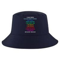 Because I Believe In Me Rainbow Mantra Cool Comfort Performance Bucket Hat