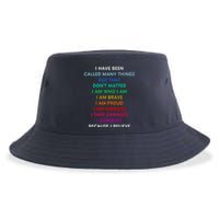 Because I Believe In Me Rainbow Mantra Sustainable Bucket Hat