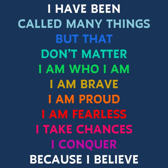 Because I Believe In Me Rainbow Mantra Button