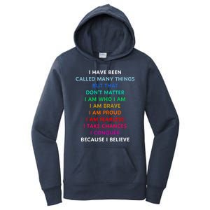 Because I Believe In Me Rainbow Mantra Women's Pullover Hoodie