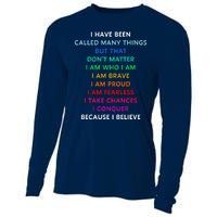 Because I Believe In Me Rainbow Mantra Cooling Performance Long Sleeve Crew