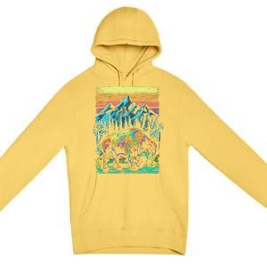 Bison Illustration Premium Pullover Hoodie