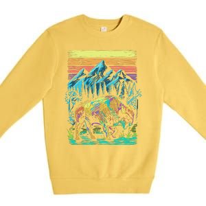 Bison Illustration Premium Crewneck Sweatshirt