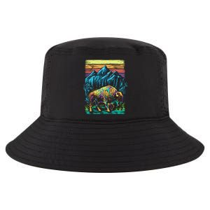 Bison Illustration Cool Comfort Performance Bucket Hat