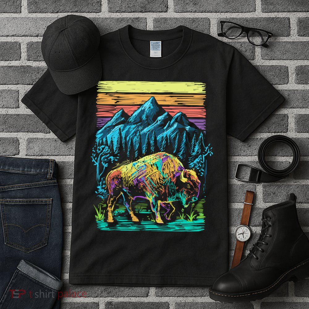 Bison Illustration Tall T-Shirt