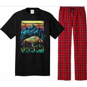 Bison Illustration Pajama Set