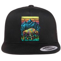 Bison Illustration Flatbill Hat