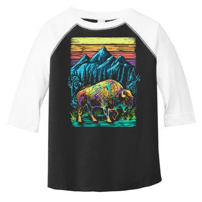 Bison Illustration Toddler Fine Jersey T-Shirt