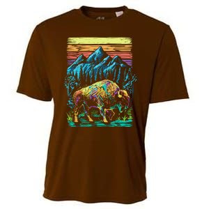 Bison Illustration Cooling Performance Crew T-Shirt