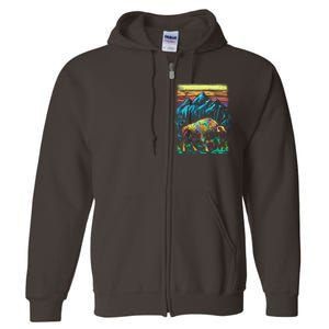 Bison Illustration Full Zip Hoodie