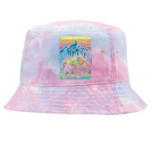 Bison Illustration Tie-Dyed Bucket Hat