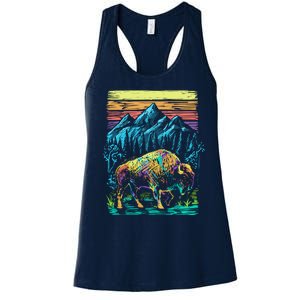 Bison Illustration Women's Racerback Tank