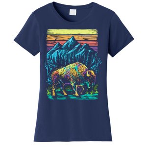 Bison Illustration Women's T-Shirt