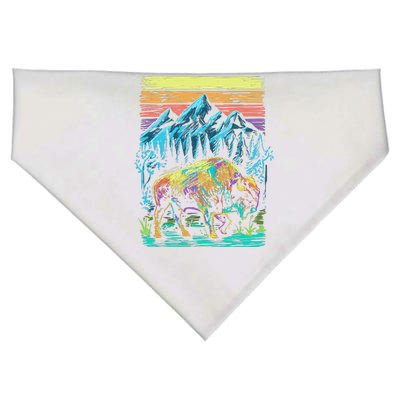 Bison Illustration USA-Made Doggie Bandana