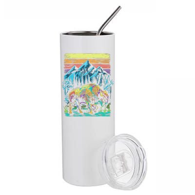 Bison Illustration Stainless Steel Tumbler