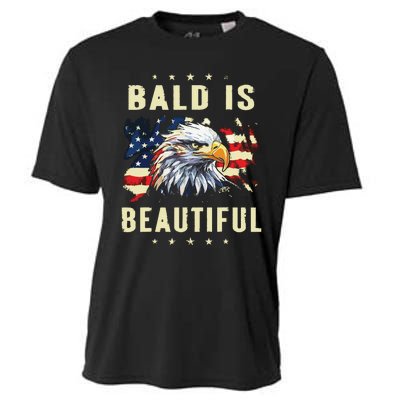 Bald Is Beautiful 4th Of July Independence Day America Eagle Cooling Performance Crew T-Shirt