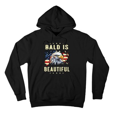 Bald Is Beautiful 4th Of July Independence Day America Eagle Hoodie