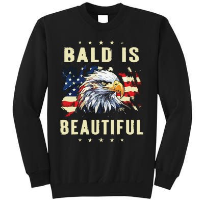 Bald Is Beautiful 4th Of July Independence Day America Eagle Sweatshirt