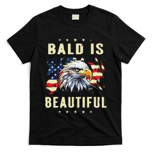 Bald Is Beautiful 4th Of July Independence Day America Eagle T-Shirt