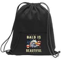 Bald Is Beautiful 4th Of July Independence Day America Eagle Sweatshirt Cinch Pack Bag