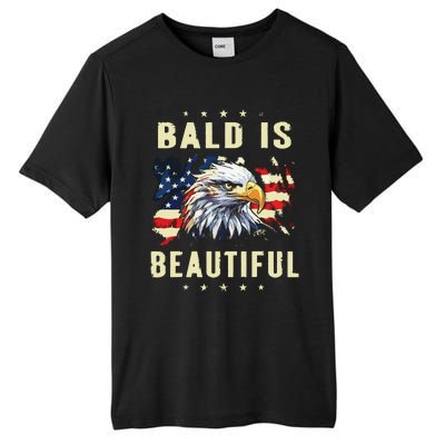 Bald Is Beautiful 4th Of July Independence Day America Eagle Tall Fusion ChromaSoft Performance T-Shirt