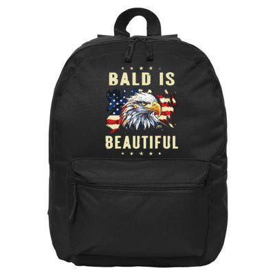 Bald Is Beautiful 4th Of July Independence Day America Eagle 16 in Basic Backpack