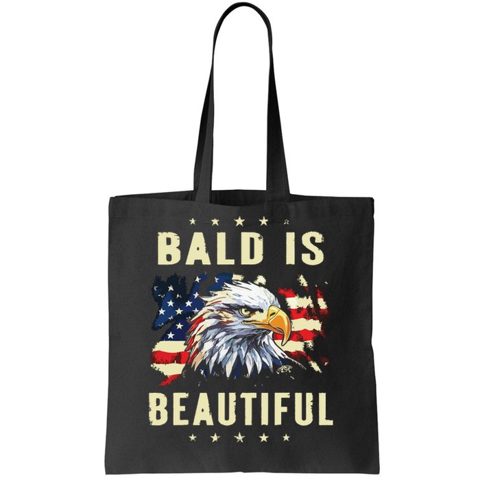 Bald Is Beautiful 4th Of July Independence Day America Eagle Tote Bag