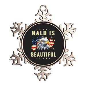 Bald Is Beautiful 4th Of July Independence Day America Eagle Metallic Star Ornament