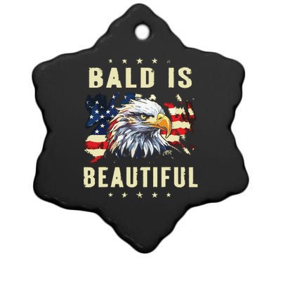 Bald Is Beautiful 4th Of July Independence Day America Eagle Ceramic Star Ornament