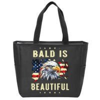 Bald Is Beautiful 4th Of July Independence Day America Eagle Zip Tote Bag