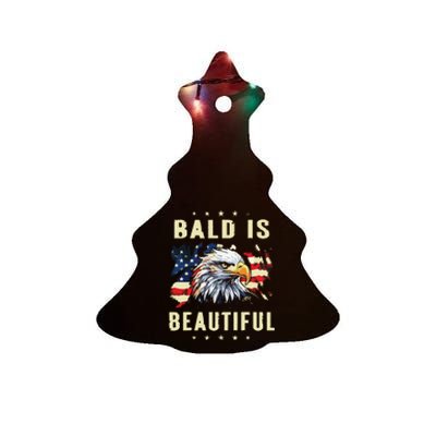 Bald Is Beautiful 4th Of July Independence Day America Eagle Ceramic Tree Ornament