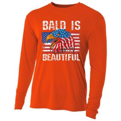 Bald Is Beautiful 4th Of July Independence Day Bald Eagle Cooling Performance Long Sleeve Crew