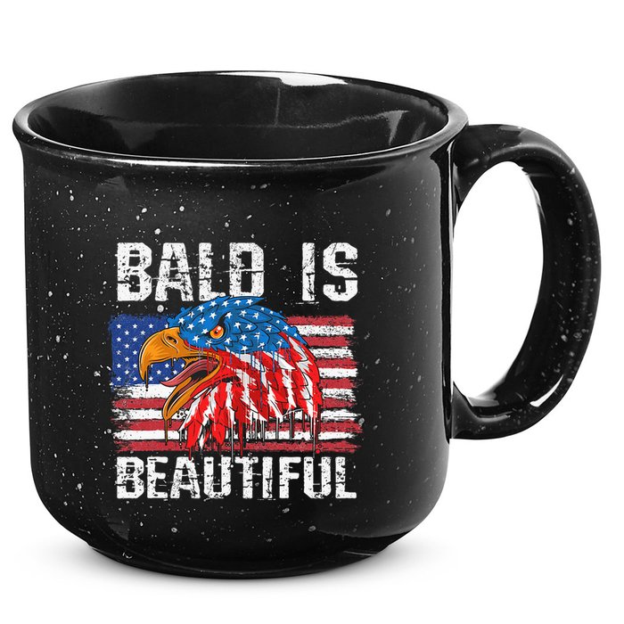Bald Is Beautiful 4th Of July Independence Day Bald Eagle 15oz Campfire Ceramic Mug