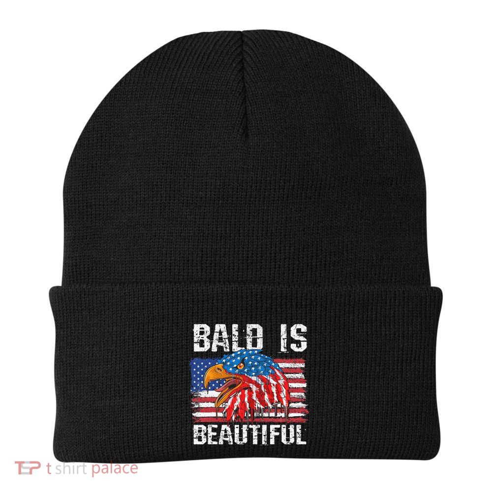 Bald Is Beautiful 4th Of July Independence Day Bald Eagle Beanie