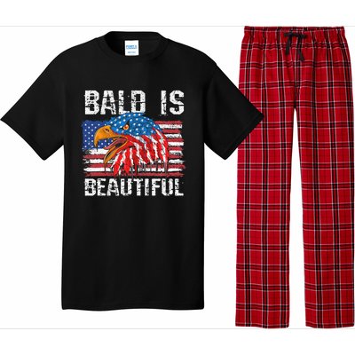 Bald Is Beautiful 4th Of July Independence Day Bald Eagle Pajama Set