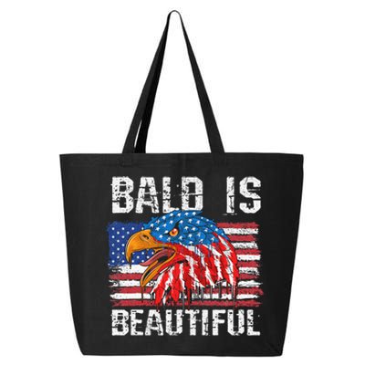 Bald Is Beautiful 4th Of July Independence Day Bald Eagle 25L Jumbo Tote