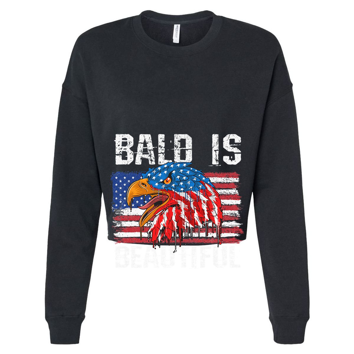 Bald Is Beautiful 4th Of July Independence Day Bald Eagle Women's Crop Top Tee