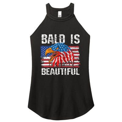 Bald Is Beautiful 4th Of July Independence Day Bald Eagle Women's Perfect Tri Rocker Tank