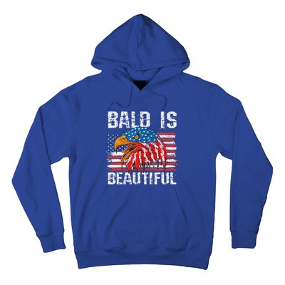 Bald Is Beautiful 4th Of July Independence Day Bald Eagle Hoodie