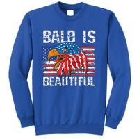 Bald Is Beautiful 4th Of July Independence Day Bald Eagle Sweatshirt