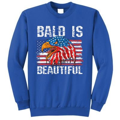 Bald Is Beautiful 4th Of July Independence Day Bald Eagle Sweatshirt