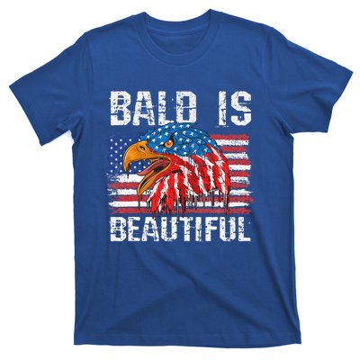 Bald Is Beautiful 4th Of July Independence Day Bald Eagle T-Shirt