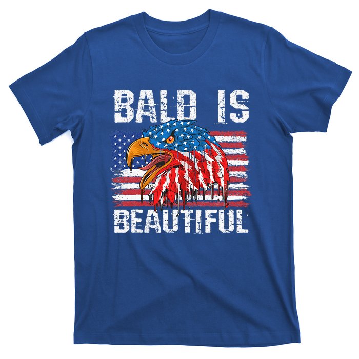 Bald Is Beautiful 4th Of July Independence Day Bald Eagle T-Shirt