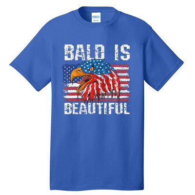 Bald Is Beautiful 4th Of July Independence Day Bald Eagle Tall T-Shirt